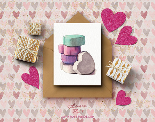 Conversation Hearts Card - Single Card