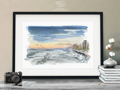 Calm Daytona Watercolor | Giclée Print