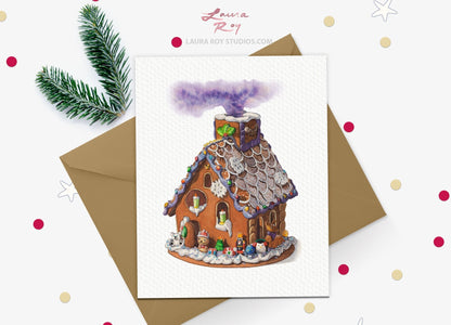 Gingerbread House Holiday Card/Set