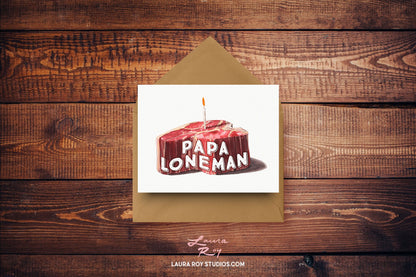 Personalized Steak Candle Card - Watercolor Porterhouse Painting Customizable for Birthdays, Father's Day, and More (Single or Set)