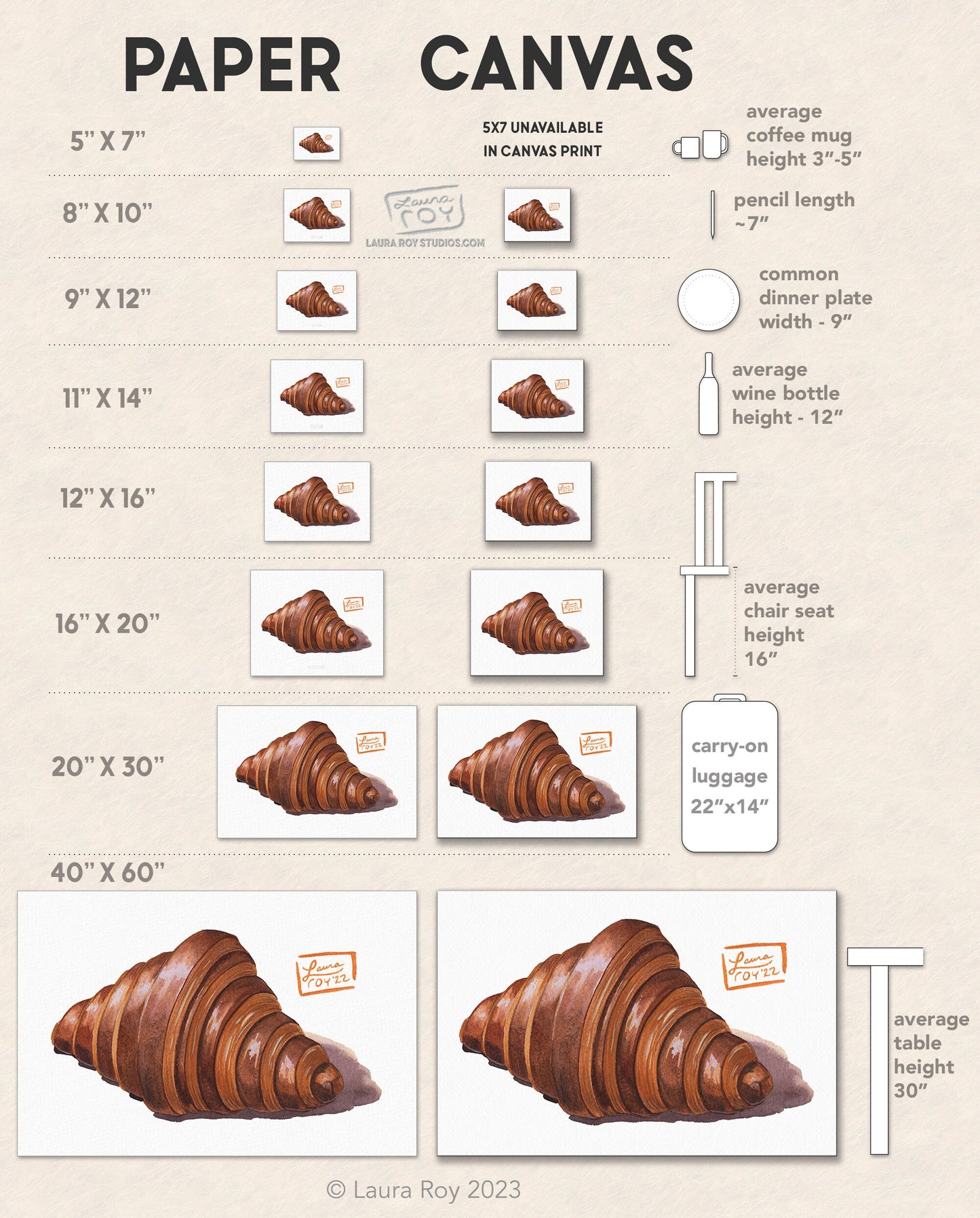 Chocolate Croissant Watercolor | Giclée Print