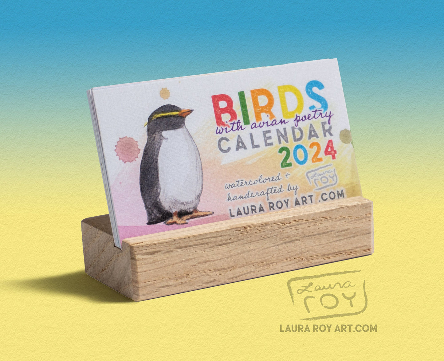 2024 Birds + Poetry Mini Watercolor Calendar