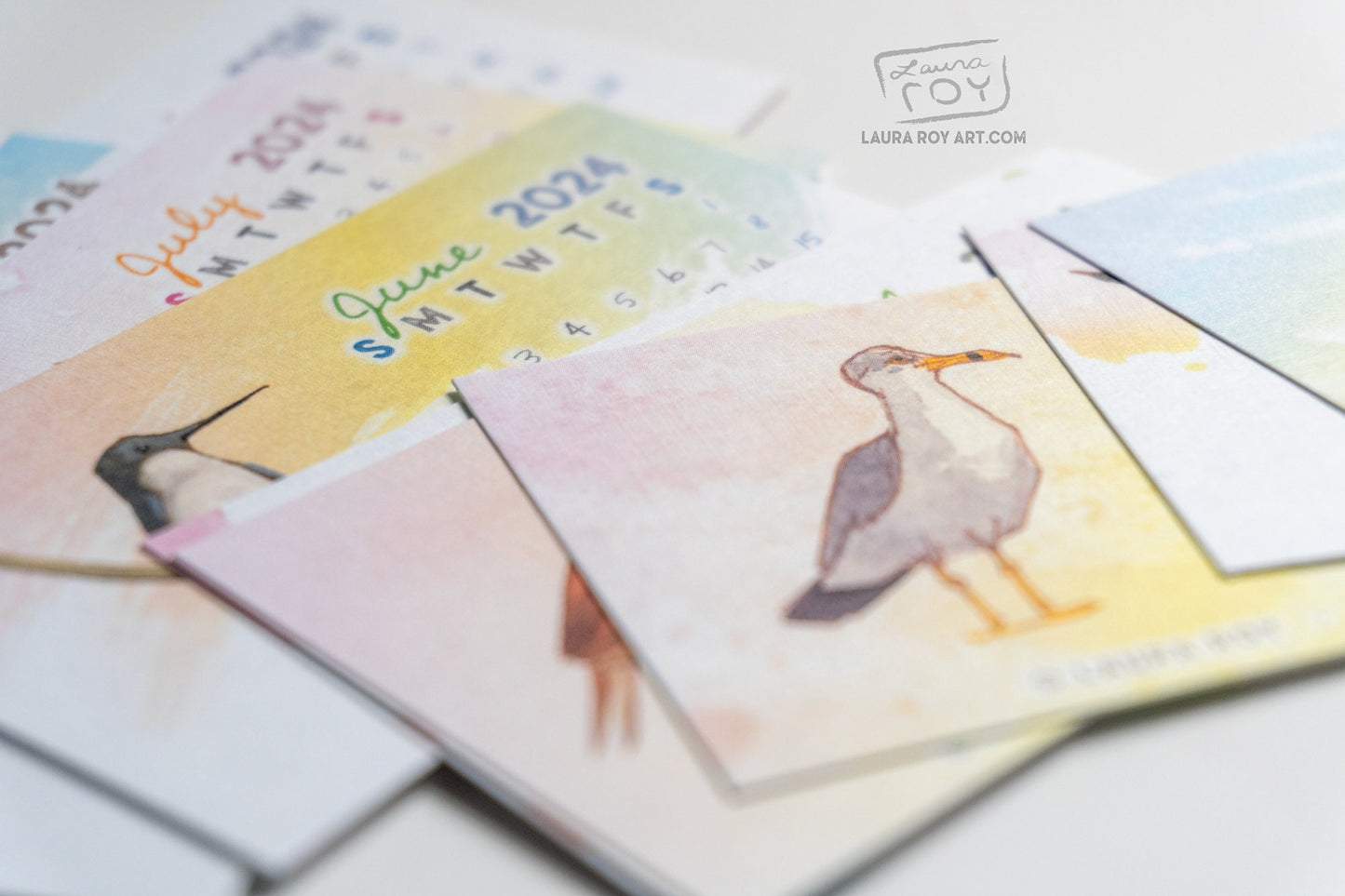 2024 Birds + Poetry Mini Watercolor Calendar