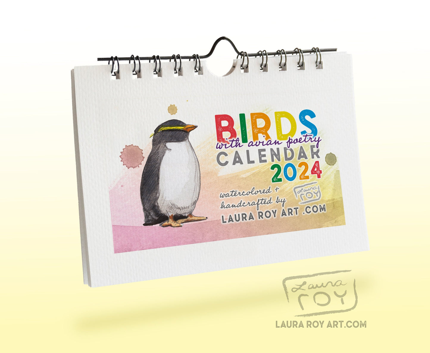 2024 Birds + Poetry Mini Watercolor Calendar