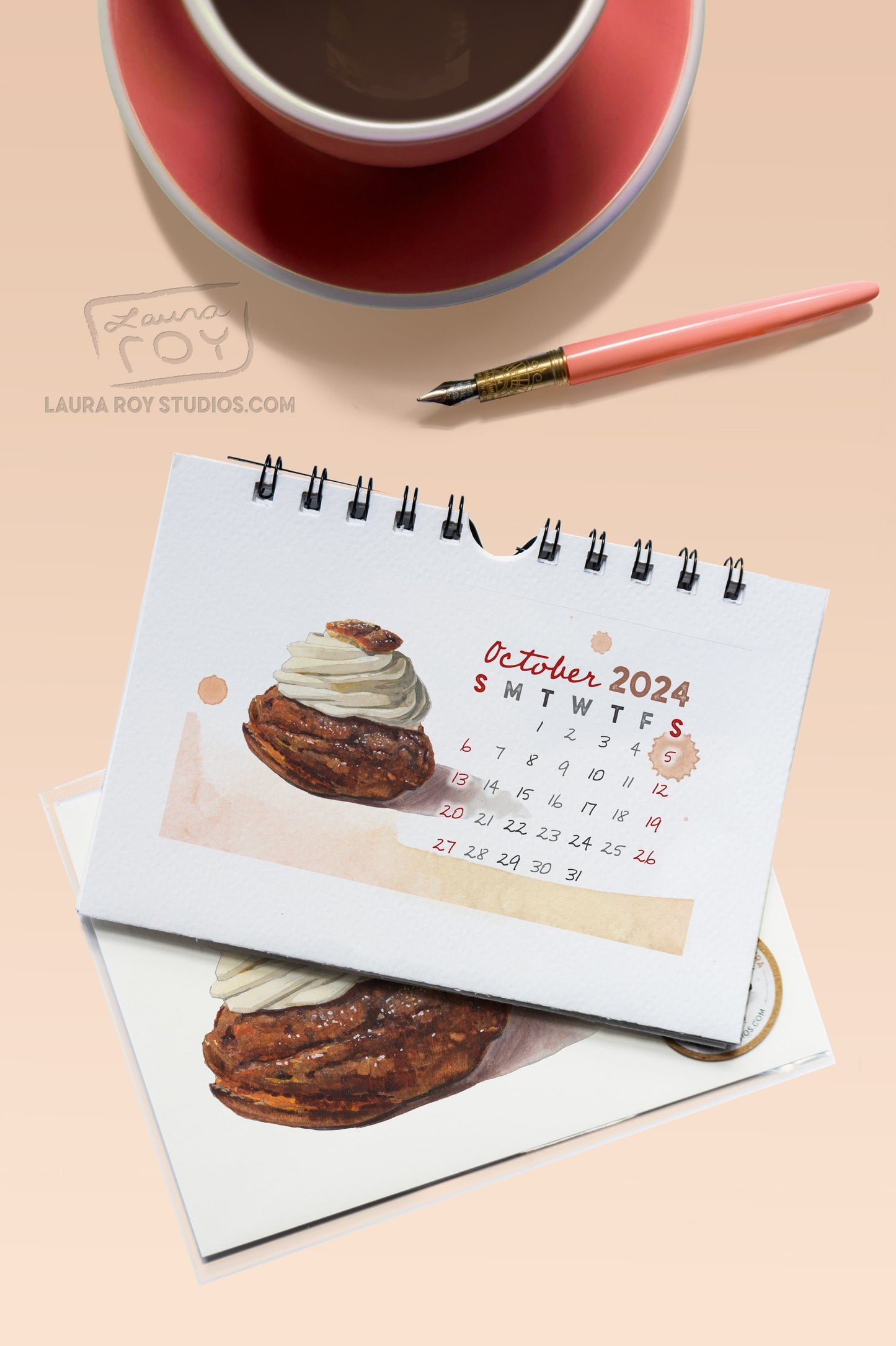 2024 Desserts + Trivia Mini Watercolor Calendar