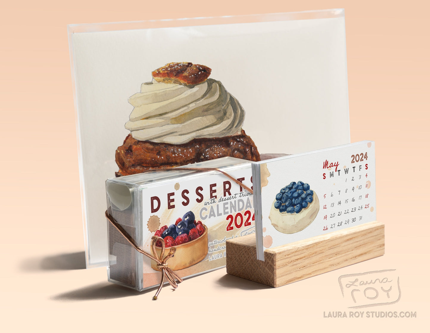 2024 Desserts + Trivia Mini Watercolor Calendar