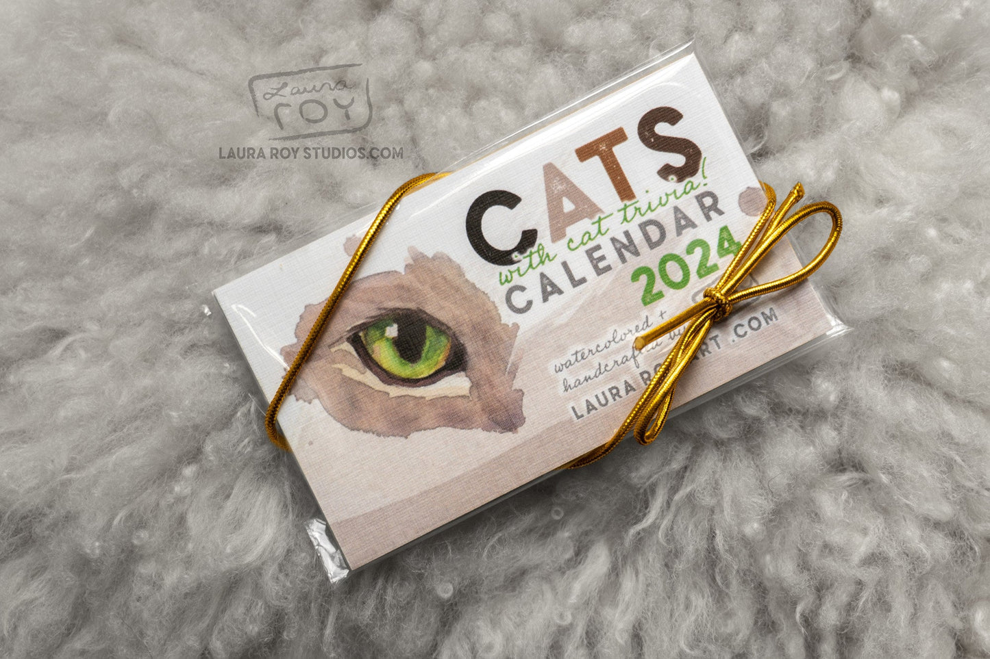 2024 Cats + Trivia Mini Watercolor Calendar