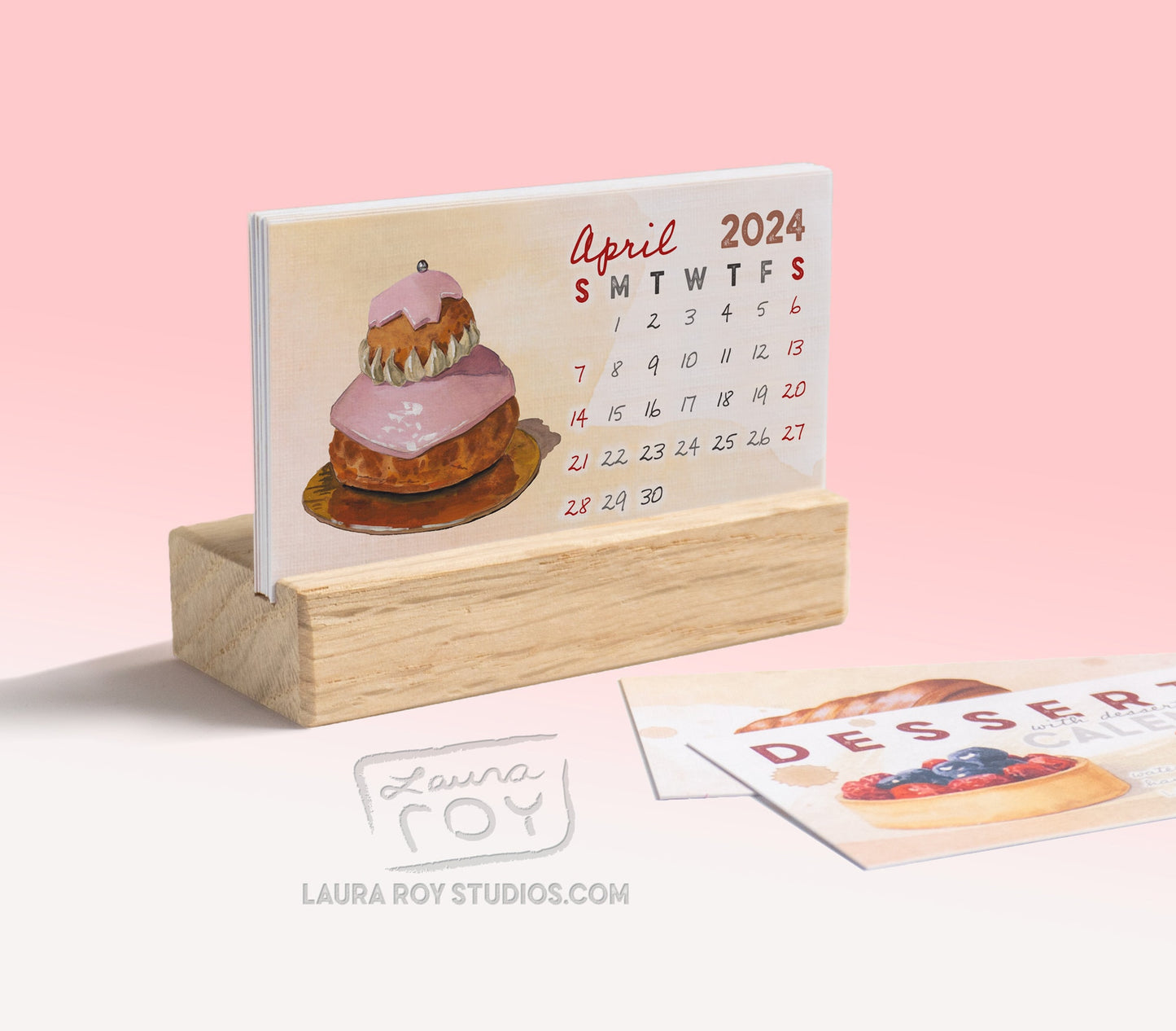 2024 Desserts + Trivia Mini Watercolor Calendar