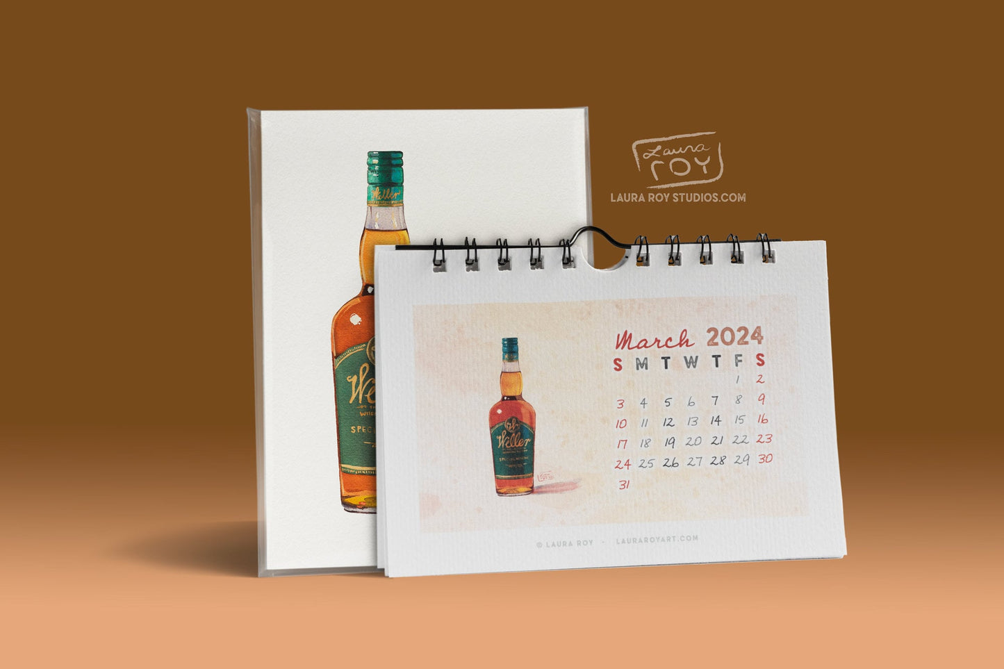 2024 Whiskey + Recipes Mini Watercolor Calendar