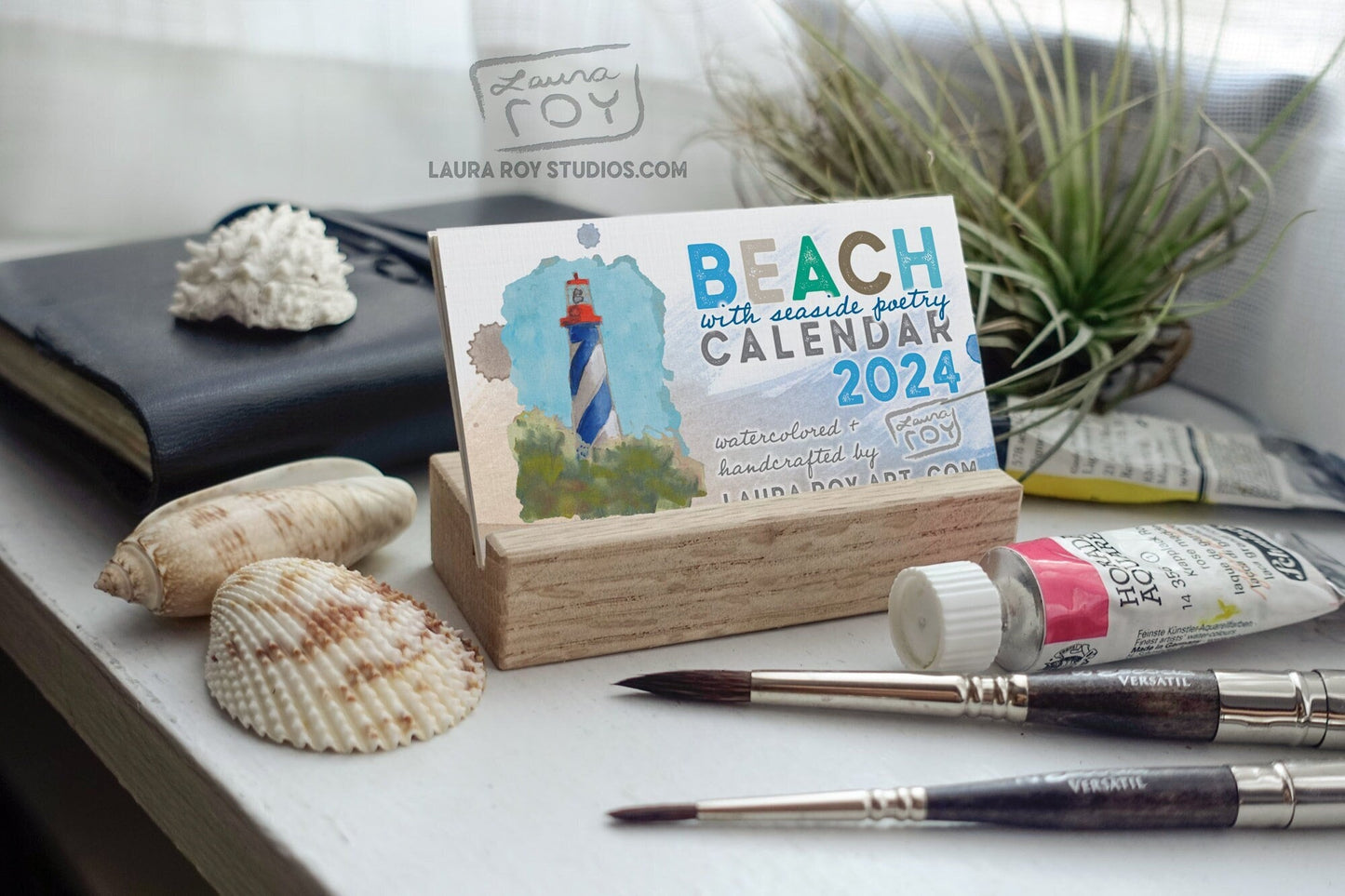 2024 Beach + Poetry Mini Watercolor Calendar
